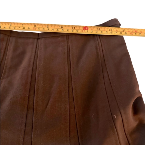 Chocolate Brown Flared Midi Skirt Preppy Academia Women's, 6 - Picture 2 of 4